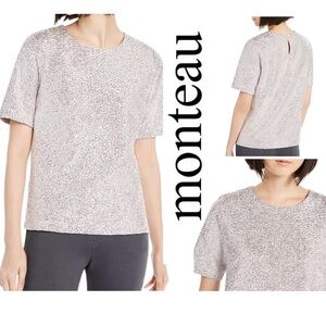 ✨NWT✨ Monteau Los Angeles Short Sleeve
Shirt Rose Gold Metallic Size S